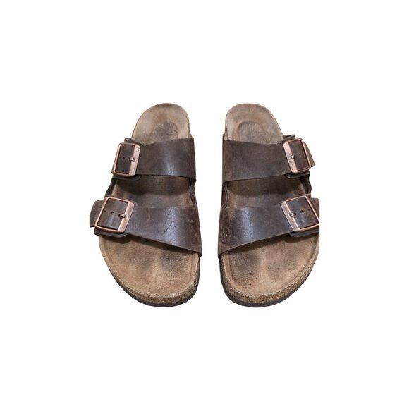 Birkenstock Arizona Unisex Brown Leather Sandals Size 40 - Picture 1 of 8